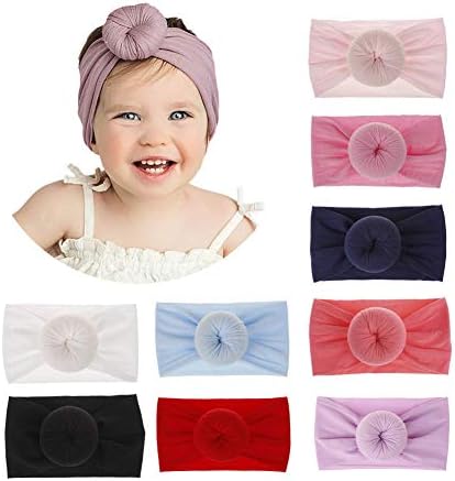 Baby Toddler Elastic Headbands Girls Hairbands with Bow Knot Mixed Colors