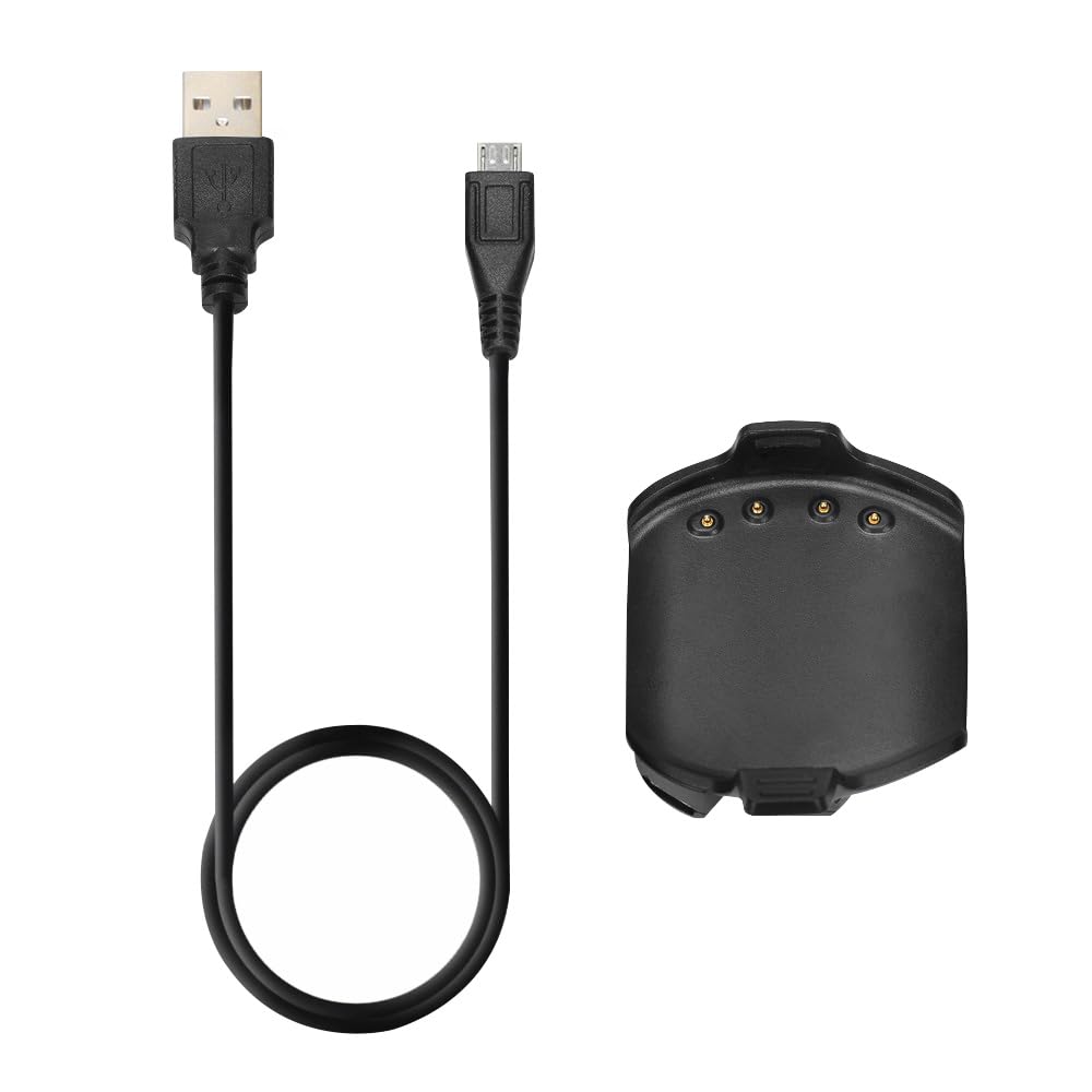 Riloer Garmin Watch Charging Data Cable Fit for Approach S2 and S4, 010-11961-00, GPS Golf Watch Accessories,Replacement USB Charger Charging Cable Dock, Black