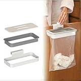 Easyinsmile Hanging Trash Bag Holder Portable Hanging Organizer Trash Rack Cupboard Door Back Trash Rack Storage, Waste Bin,Kitchen Cabinet Garbage Tools