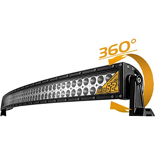 Eyourlife Led Light Bar 52” Curved Lights 300W 17280LM Flood Spot Combo Led Bar Off Road Lights for Trucks Jeep Boat
