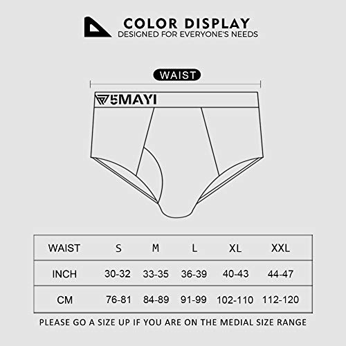 5Mayi Mens Briefs Underwear Multipack Black Cotton Men's Soft