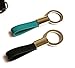 Mehr® 2X Classic Leather Key Chain Set (Gift Set) | Elegant, Timeless, Multi-Ring Capable Keychain Set (Black and Turquoise Blue)