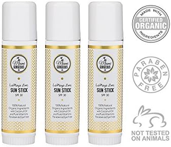 Miami Gorgeous SPF 30 Sunscreen Stick 3 Pack - Organic Natural Zinc Sun Stick Broad Spectrum SPF 30 for All Skin Types - Gluten Free, Non-Nano Zinc Oxide, Paraben Free, No Animal Testing