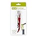 True Brands TrueTap Double Hinged Waiters Corkscrew, Top-notch Stainless Steel Opener with Foil Cutter Built to Last Wine Key Metallic Red, Set of 1