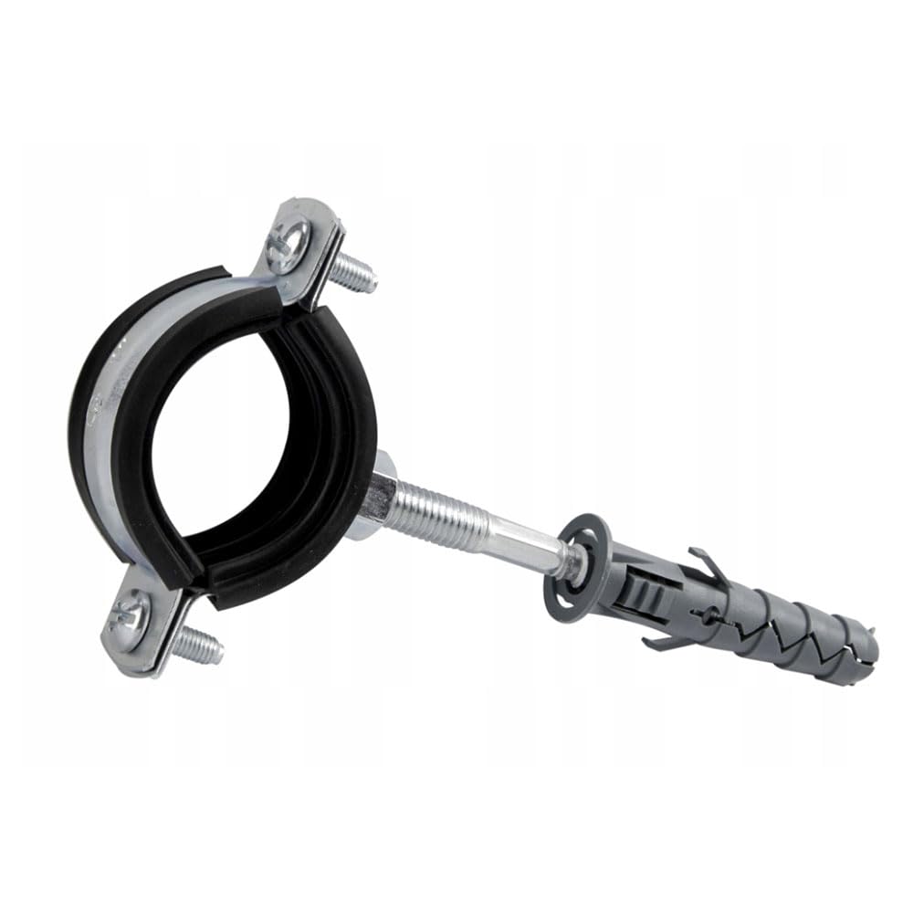 Anti Vibration Single Metal Pipe Clips Clamps Rubber Lined for 58-65mm Pipes (2" BSP)