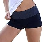 Waist Band Contrast Yoga Fold Over Shorts