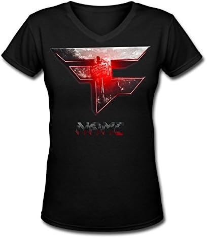 QUEENAS Women's Faze Clan Blaziken V-Neck T-shirts Black