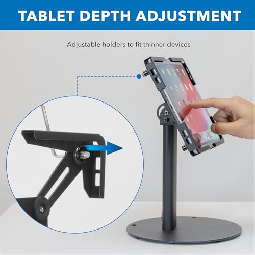 Mount-it! Soporte Universal para Tableta con inclinación, Soporte antirrobo para quiosco POS para iPad, se Adapta a tabletas de tamaño de Pantalla de 9,7" a 13", rotación de 90° para visualización