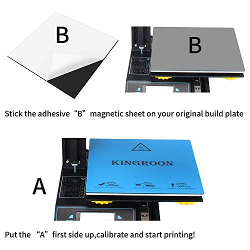 Flex Magnetic Two Layer Print Hot Bed Sticker Build Surface Tape for 3D Printer Build Platform Heated Bed(180x180mm)