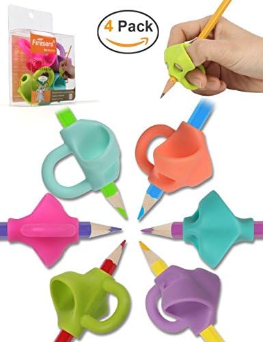 4PCS Pencil Grips, 2018 New Original Breakthrough Design, Ergonomic Rubber Writing Correction Device Aid Pencil Grip for Kids Children Adults Handwriting