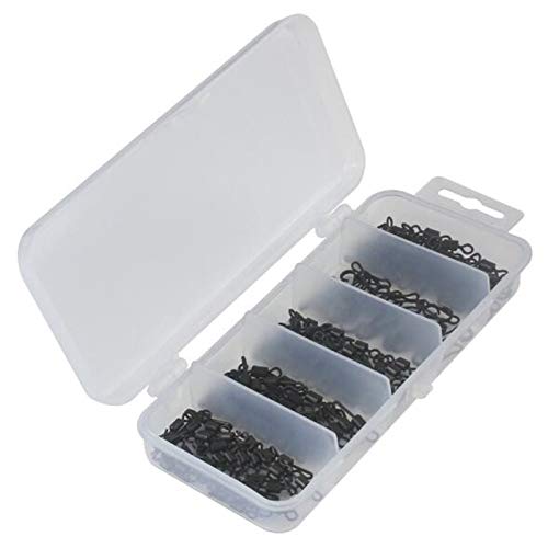 Faironly 150 Stück/Box Angelwirbel Verschiedene Größen Angeln Snap Edelstahl Stecker mit tragbarer Reisebox – Bild 5