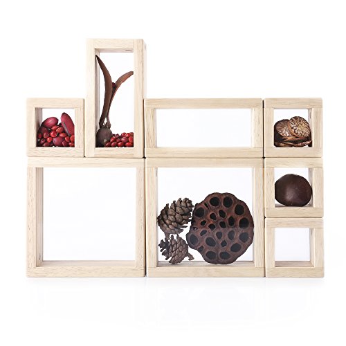 Guidecraft Treasure Blocks Clear Smooth Wooden Observation Stacking