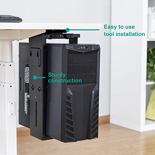 EleTab Adjustable Under Desk Computer Mount Wall PC Mount Computer Case