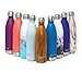 MIRA Vacuum Insulated Travel Water Bottle | Leak-Proof Double Walled Stainless Steel Cola Shape Sports Water Bottle | No Sweating, Keeps Your Drink Hot & Cold | 25 Oz (750 ml) (Wood)
