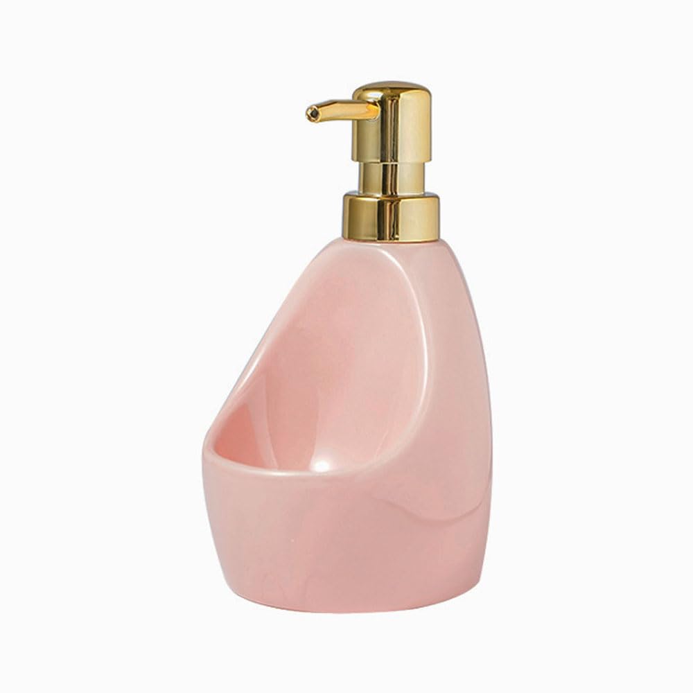 Hosoncovy Ceramic Soap Dispenser with Pump ，Pump Bottle Dispenser with Soap/Fome Holder, Refillable Hand Wash Liquid Lotion Jar Dispenser for Bathroom, Countertop, Kitchen