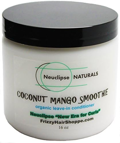 Neuclipse Frizzy Hair Shoppe Naturals Coconut Mango Smoothie (New Era for Curls) Natural Hair Leave-in Conditioner and Moisturizer with Organic Coconut Oil and Mango Butter, All Curl Types, 16 oz.