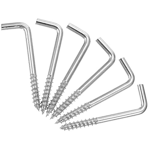 45mm L Shaped Hook Screws Right Angle Screws (Pack of 25) Zinc Plated Self Tapping 90 Degre Bend Wood Screw, Dresser, Cloth Dryer Square hooks, Shouldered Wall Hanger, Cup, Picture Hook 4,5x45 mm