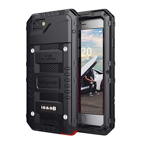 Mitywah Waterproof Case for iPhone 6/6s - Heavy Duty Shockproof with Built-in Screen Protector, Full Body Underwater Protective Metal Case Defender, 4.7 inch, Gray