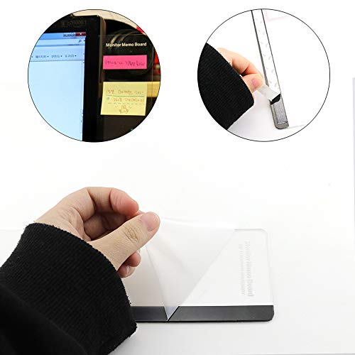 Hslife 2 Pack Acrylic Concise Computer Monitor Message Boards, Memo Holder for Screen, Computer Monitors Side Panel(One Pair,Left and Right)