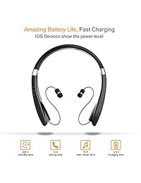 Beartwo - Auriculares Bluetooth plegables y ligeros, retráctiles, para deportes y ejercicio, cancelación de ruido, auriculares inalámbricos, Negro (dark black)