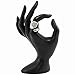 Adjustable, Antiqued Spoon Ring, Silver Color w/ Black