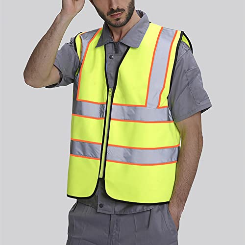 XIAKE High Visibility Reflective Safety Vest, Dual Tone High Reflective