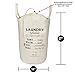 The C.H.O. Hilarious Light Beige Laundry Schedule Hamper from Heavy Duty Premium Cotton | 27 Inches Tall x 14 Inches Wide Collapsible Bag | Large Drawstring Enclosure for Extra Space