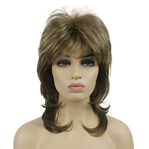 Lydell Long Soft Shaggy Layered Brown Highlights Wig Classic Cap Full Synthetic Wigs (12TT26) โ image 1