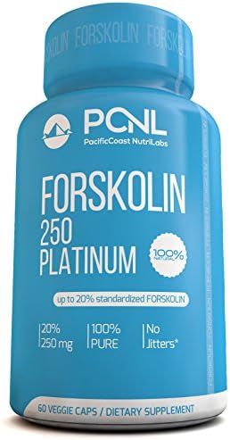 PacificCoast NutriLabs 250mg Forskolin, Standardized To 20%, Coleus Forskohlii, Free Ebook, 60 Count