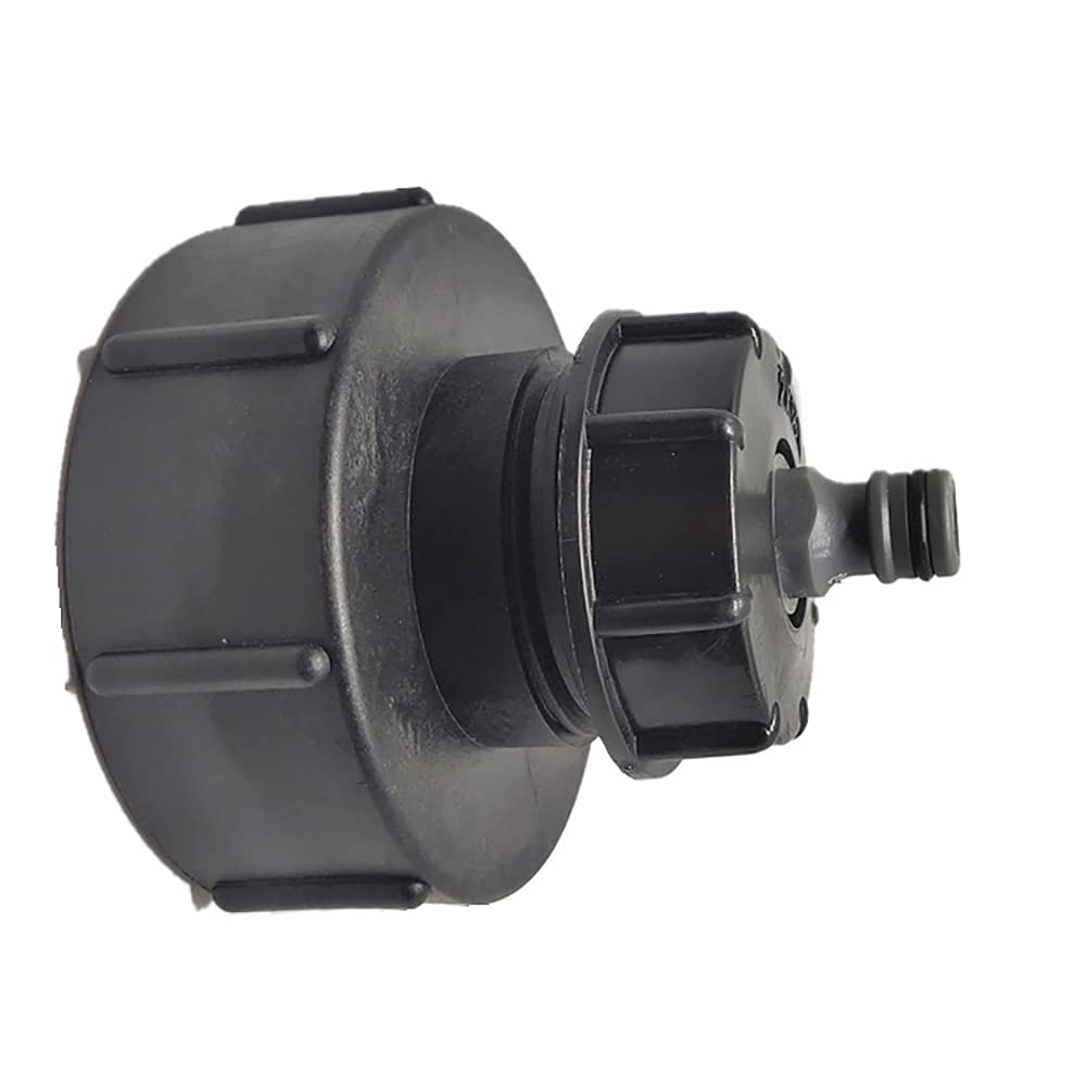 Water Tank Fitting，Tank Outlet 1000 Litre Hose IBC Tap Hoze Cap Water 4" to 1/2" Hose Fit