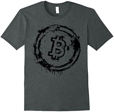 Mens Funny Bitcoin Shirts: Vintage Logo Crypto Symbol Tee | SA191 Large Dark Heather