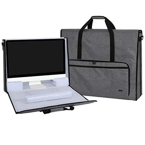 Damero Carrying Tote Bag Compatible with Apple 27″ iMac Desktop Computer, Travel Storage Bag for iMac 27-inch and Other Accessories, Gray