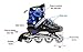 Kids Adjustable Inline Roller Blade Skates Scale Sports Blue Small Sizes Safe Durable Outdoor Featuring Illuminating Front Wheels 905