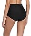 Anfilia Womens High Waisted Bikini Bottom Ruched Solid Swim Shorts