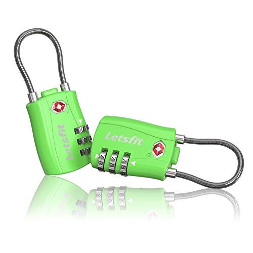 2 Pack Green Letsfit Travel Lock for Suitcases TSA Approved Luggage