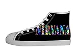 Rock Band Nirvana Women's Canvas Shoes Women White High Top Canvas Shoes-5M US