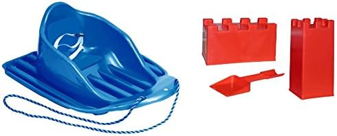 EMSCO Group Toddler Sled - Ergonomic and Child Safe Design with Snow and Sand Castle Play Kit 2 items Bundle- Made in the USA