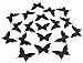 Luxbon 100Pcs 3D Paper Black Matt Effect Butterfly Wall Stickers Removable Butterflies Decor Wall Decals for Livingroom Home Nursery Girls Bedroom DIY Wall Decorations