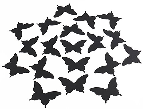 Luxbon 100Pcs 3D Cardboard Paper Butterfly Matt Effect Wall Decoration Stickers Art Crafts Decal Butterflies Home DIY Improvement Decor Mural Black - Thumbnail 6