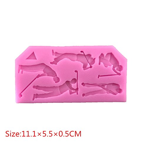 Fondant Mold of Baseball,Rugby, Golf, Basketball Stuly,4 Pcs Cake Topper Decoration Tools Chocolate Polymer Clay Candy Gumpaste Sugar Craft Mould