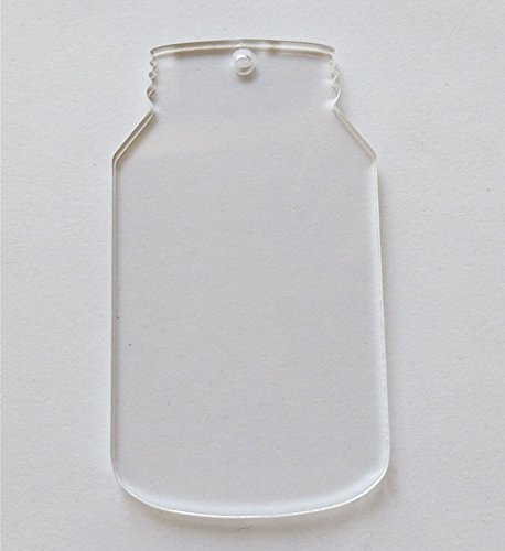 10pcs/lot Blank Clear Acrylic Laser Cut Mason Jar, Plexiglass Blank Keychain Necklace DIY Accessory 1/8" Thickness (2.5inch)