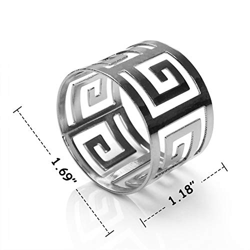 LogHog Napkin Rings Set of 12 - Widely Applied in Holiday Wedding,Anniversariesor,Thanksgiving,Christmas,Birthday,Showers,Dinner Party.Ideal Table Decorations.(Siler Hollow-Out Style 1)