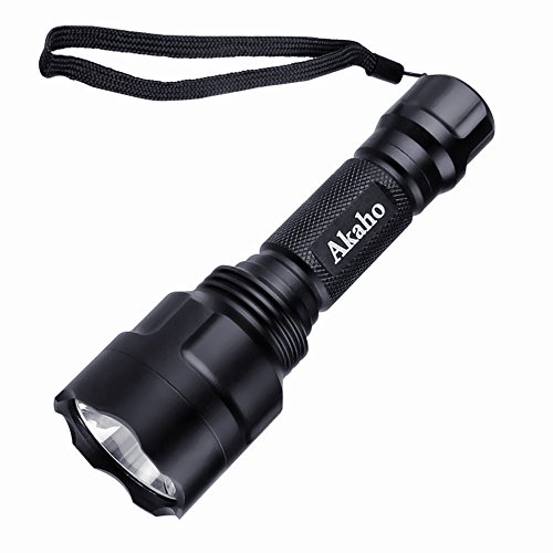 LED Tactical Flashlight,Akaho Portable Outdoor LED Tactical Flashlight,Polished Reflector, Water Resistant for Cycling/Biking/Camping/Hiking/Hunting,5 Modes Using 18650 Battery( Not Included)