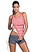 REKITA Women Two Piece Swimsuits Stripes Raceback Tankini Top with Bikini Bottom Set Bathing Suits