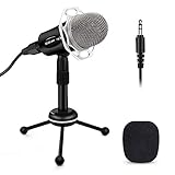 PC Microphone, ELEGIANT Y20 Portable Condenser Microphone 3.5mm Plug & Play with Tripod Stand Home Studio Recording Microphone for Computer, Smartphone, iPad, Podcasting Karaoke, YouTube, Skype, Games