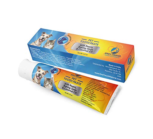 Andy Anand Organic Enzymatic Fluoride & Xylitol Free Herbal Toothpaste for Pets Fights Bad Breath with Guarantee of no Upset Stomach with Coconut Oil, Neem, Clove Top Quality Even Humans can Share (Best Toothpaste For Sensitive Teeth And Gums In India)