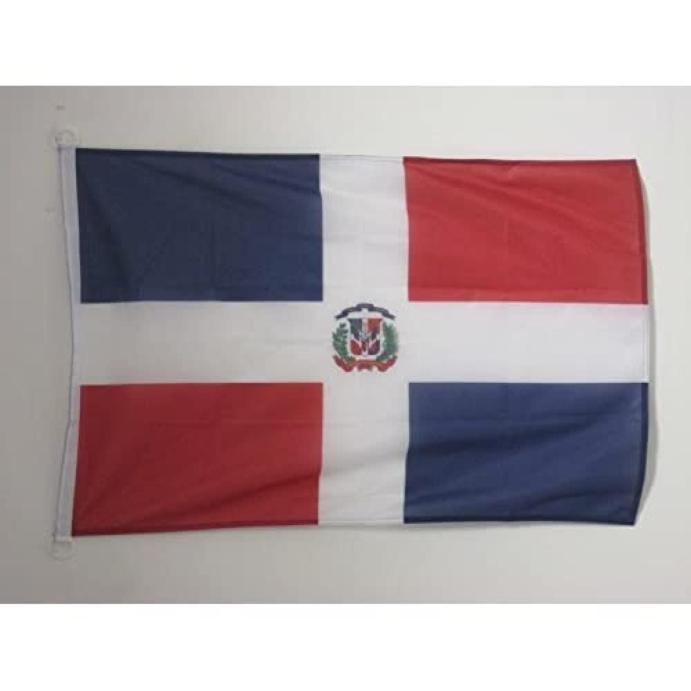 AZ FLAG - Dominican Republic Flag - 2x3 Ft - For Outdoor - Dominican Banner Knitted Polyester with Two Plastic Rings - Fade Resistant - Vivid Colors - 2' x 3' Feet - 90x60 Cm