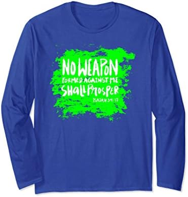Unisex No Weapon Formed Against Me Shall Prosper Christian Bible Large Royal Blue