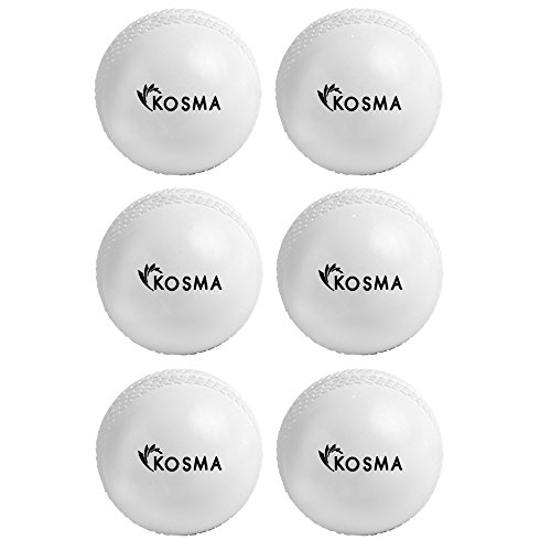 Kosma Set of 6 Wind Ball Cricket Ball | Soft Training Balls | Sports & Outdoors (white)