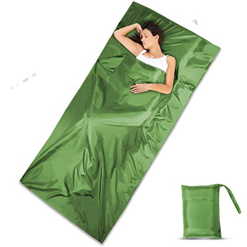 DIMPLES EXCEL 100% Silk Sleeping Bag Liner Travel Sheet Lightweight Portable for Single